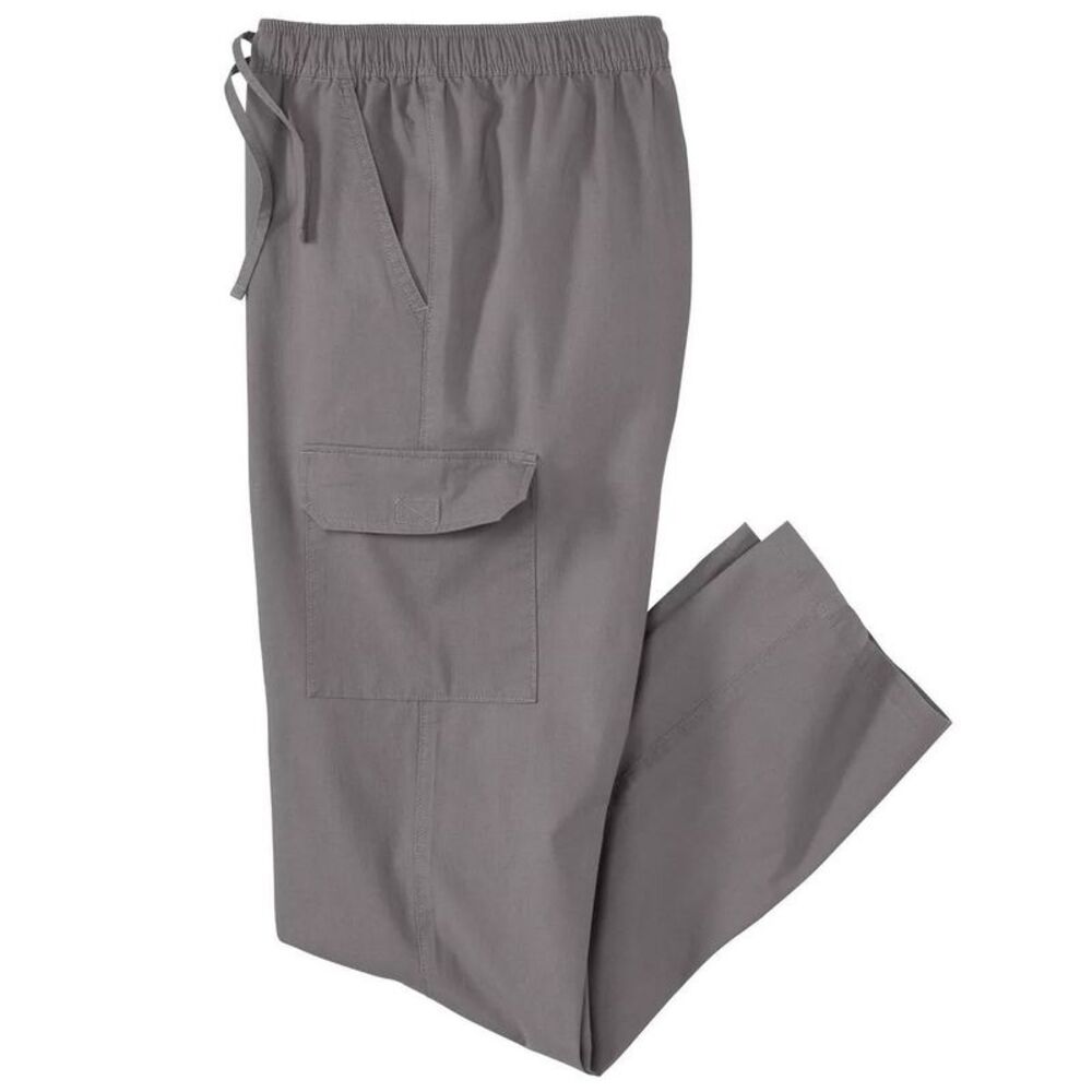 Atlas For Men Mens Elasticated Waist Cargo Pants / Gray